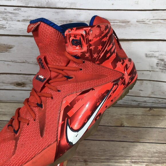Nike LeBron James XII 12 Independence Day Shoes Mens Size 11 684593-616 Red - Picture 10 of 12